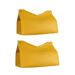 JORDAN&JUDY 2-Pack Yellow V-Shape Tissue Box Holder, Modern Color, Lightweight - thumbnail 1