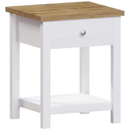 Vida Designs Bedside Table Arlington 1 Drawer White/Oak Effect - thumbnail 6