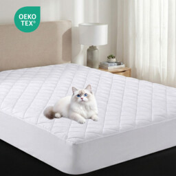LeBonsoir Protectors Toppers， Bedding Quilted Microfibre Mattress Topper and Mattress Protector with Stretch Surround Height up to 30 cm，machine-washable， Fitted Sheet， White， 200 x 200cm - thumbnail 1