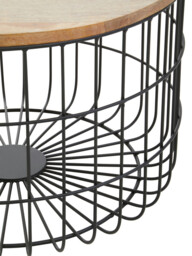 Interiors by Premier Side Table Pali Solid Mango Wood Top Round Black/Natural - thumbnail 6