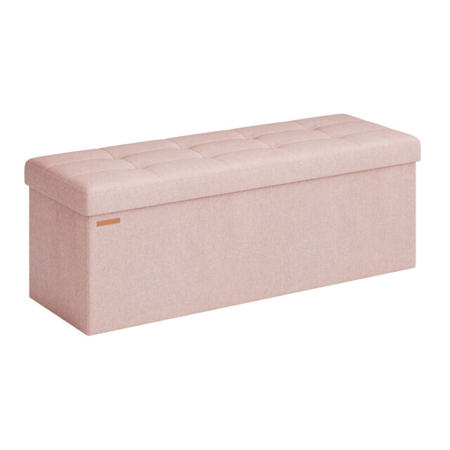 Ochama Storage Ottoman Bench, 38 x 110 x 38 cm, End of Bed Bench, Storage Chest, for Living Room, Bedroom, Entryway, Pink - image 1