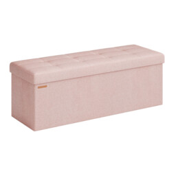 Ochama  Storage Ottoman Bench, 38 x 110 x 38 cm, End of Bed Bench, Storage Chest, for Living Room, Bedroom, Entryway, Pink - thumbnail 1