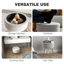 Homcom Ottoman Storage Opulent Cream/Gold - thumbnail 6