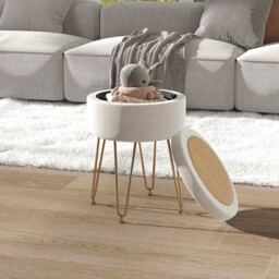Homcom Ottoman Storage Opulent Cream/Gold - thumbnail 7