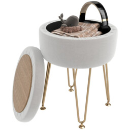 Homcom Ottoman Storage Opulent Cream/Gold - thumbnail 3