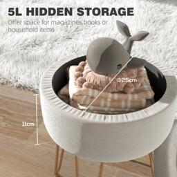 Homcom Ottoman Storage Opulent Cream/Gold - thumbnail 5