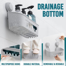 TAILI Shower Caddy Suction Cup, Heavy Duty Bathroom Organizer, Removable Shelves for Inside Shower, Shampoo, Waterproof Suction Plastic Storage for Bathroom Accessories Holder, Gray - thumbnail 2