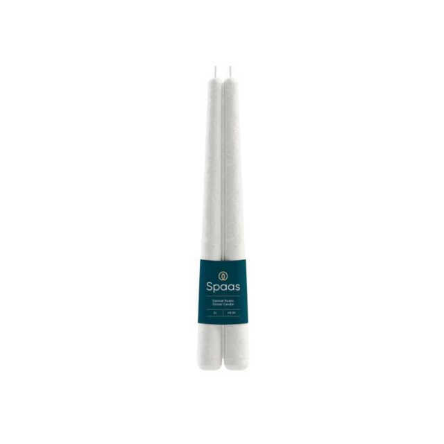 Spaas Dinner Candles Elegant Rustic White 2pcs - image 1