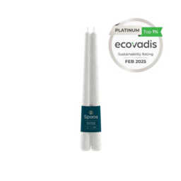 Spaas Dinner Candles Elegant Rustic White 2pcs - thumbnail 2