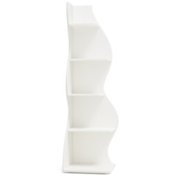 LANTINE Corner Shelf, Modern 5-Tier Wall Corner Bookshelf, Stylish Corner Small Bookcase Storage Rack Plant Stand with Unique Shape for Living Room, Home Office (White, 1PC) - thumbnail 4