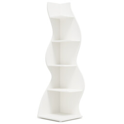 LANTINE Corner Shelf, Modern 5-Tier Wall Corner Bookshelf, Stylish Corner Small Bookcase Storage Rack Plant Stand with Unique Shape for Living Room, Home Office (White, 1PC) - thumbnail 6