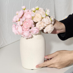 1pc/17.8cm 7in Rustic Farmhouse Ceramic Flower Vase 7 Inch Boho Terracotta Vase for Home Decor Living Room Table Shelf Fireplace Decor Farmhouse White - thumbnail 7