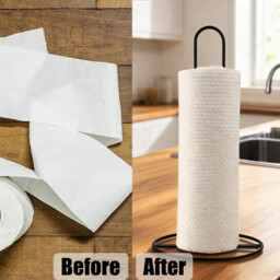 JU7CER Black Kitchen Cleaning Paper Towel Holder - Countertop Standing, Modern & Minimalist Design, Ideal for Home Use - thumbnail 6