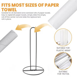 JU7CER Black Kitchen Cleaning Paper Towel Holder - Countertop Standing, Modern & Minimalist Design, Ideal for Home Use - thumbnail 7