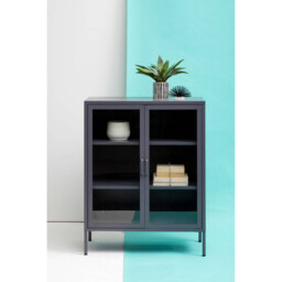 Interiors by Premier Display Cabinet Acier Metal Grey Short