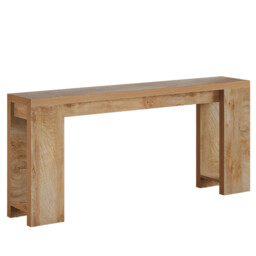 LANTINE Console Table, 160 x 29.5 x 85 cm, Side Table, Corridor Table, Sofa Table for Small Rooms, Wooden Sofa Table, Country Style for Entrance, Hallway, Living Room, Light Oak - thumbnail 4