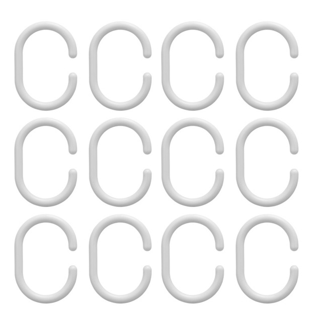 Croydex Shower Curtain Rings C Type White 12pcs - image 1