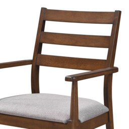 Dining Chairs with Armrests Orlando Walnut/Grey 2pcs - thumbnail 3