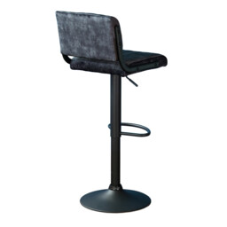 Bar Stools Paris Faux Distressed Leather Adjustable Height Charcoal 2pcs - thumbnail 5