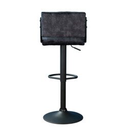 Bar Stools Paris Faux Distressed Leather Adjustable Height Charcoal 2pcs - thumbnail 6