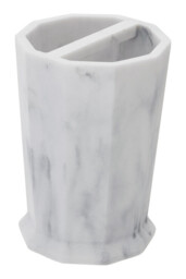 Maison by Premier Two Compartment Toothbrush Holder, Toothbrush Storage With Geometric Sides, Bathroom Countertop Organizer - thumbnail 4
