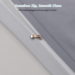 MENDALE Duvet Cover Set - Premium Bedding Set - 220*260 cm Duvet Cover with 75*50 cm Pillow Case - Soft Brushed Microfiber- Dark Grey & Light Grey - thumbnail 4