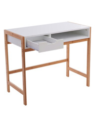Interiors by Premier Desk Rostok 1 Drawer White/Natural - thumbnail 1