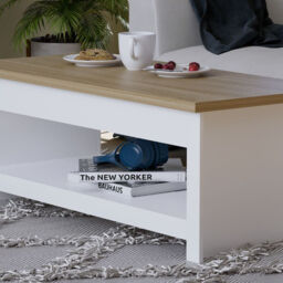 Vida Designs Coffee Table Arlington Rectangle White/Oak Effect - thumbnail 3