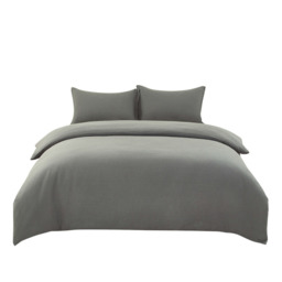 Dark Grey Cotton Double Gauze Duvet Cover & Pillowcases Set, 260*220CM+50*75CM*2 - thumbnail 1