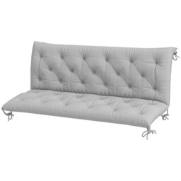 Outsunny 3 Seater Bench Cushion, Garden Chair Cushion with Back and Ties for Indoor and Outdoor Use, 98 x 150 cm, Light Grey - thumbnail 3