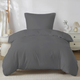 LeBonsoir Dark Gray Bedding Duvet Cover Set，135x200cm/50x75cmx1 Breathable Durable Soft Comfy， with Zip， 2 Pieces， Includes 1 Duvet Cover & 2 Pillowcases，NO Comforter - thumbnail 6