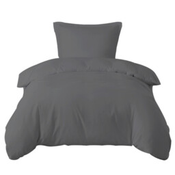 LeBonsoir Dark Gray Bedding Duvet Cover Set，135x200cm/50x75cmx1 Breathable Durable Soft Comfy， with Zip， 2 Pieces， Includes 1 Duvet Cover & 2 Pillowcases，NO Comforter - thumbnail 5