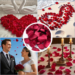 Yuejia 200PCS 1.5in/3.8cmArtificial Flower Petals Silk Rose Flower Petals for Valentine's Day,Flower Petals to Throw at Wedding, Flower Girl, Dinner Table Centerpieces(red) - thumbnail 6
