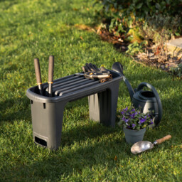 Strata Padded Garden Kneeler, Seat & Tool Storage Grey - thumbnail 4