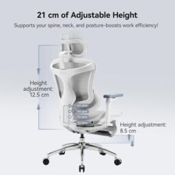 SIHOO Doro C300 Pro Ergonomic Office Chair with Ultra-Soft 6D Armrests, Dynamic Lumbar Support, Seat Depth Adjustment and Adjustable Backrest Desk Chair for Home Office with Pedal (White) - thumbnail 4