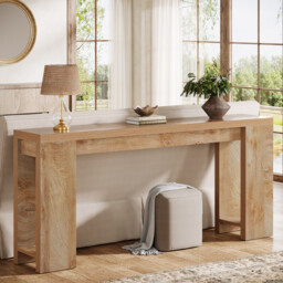 Tribesigns Console Table, 160 x 29.5 x 85 cm, Side Table, Corridor Table, Sofa Table for Small Rooms, Wooden Sofa Table, Country Style for Entrance, Hallway, Living Room, Light Oak - thumbnail 6