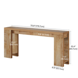 Tribesigns Console Table, 160 x 29.5 x 85 cm, Side Table, Corridor Table, Sofa Table for Small Rooms, Wooden Sofa Table, Country Style for Entrance, Hallway, Living Room, Light Oak - thumbnail 4