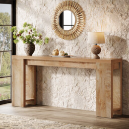 Tribesigns Console Table, 160 x 29.5 x 85 cm, Side Table, Corridor Table, Sofa Table for Small Rooms, Wooden Sofa Table, Country Style for Entrance, Hallway, Living Room, Light Oak - thumbnail 7