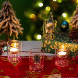 Hurricane Glass Candle Holder - 3 Pcs Clear Tealight Candle Holders Creative Candle Stand for Table Centerpiece Christmas Party Dining Festive Table Home Decor Living Room Decoration - thumbnail 4