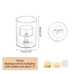 Hurricane Glass Candle Holder - 3 Pcs Clear Tealight Candle Holders Creative Candle Stand for Table Centerpiece Christmas Party Dining Festive Table Home Decor Living Room Decoration - thumbnail 6
