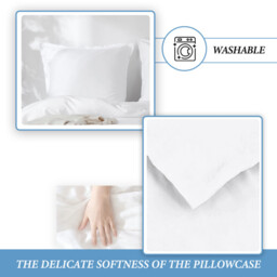 LeBonsoir White Bedding Duvet Cover Set，220x200cm/50x75cmx2 Breathable Durable Soft Comfy， with Zip， 3 Pieces， Includes 1 Duvet Cover & 2 Pillowcases，NO Comforter - thumbnail 2