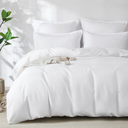 LeBonsoir White Bedding Duvet Cover Set，220x200cm/50x75cmx2 Breathable Durable Soft Comfy， with Zip， 3 Pieces， Includes 1 Duvet Cover & 2 Pillowcases，NO Comforter - thumbnail 6