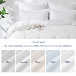 LeBonsoir White Bedding Duvet Cover Set，220x200cm/50x75cmx2 Breathable Durable Soft Comfy， with Zip， 3 Pieces， Includes 1 Duvet Cover & 2 Pillowcases，NO Comforter - thumbnail 5