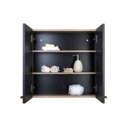 Croydex Ontario Teak Bathroom Mirror Cabinet - thumbnail 5