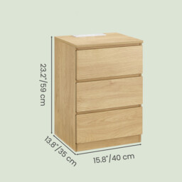 Ochama Nightstand with Charging Station, Bedside Table, Side End Table with 3 Drawers, for Bedroom, Yellow - thumbnail 4