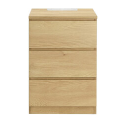 Ochama Nightstand with Charging Station, Bedside Table, Side End Table with 3 Drawers, for Bedroom, Yellow - thumbnail 1