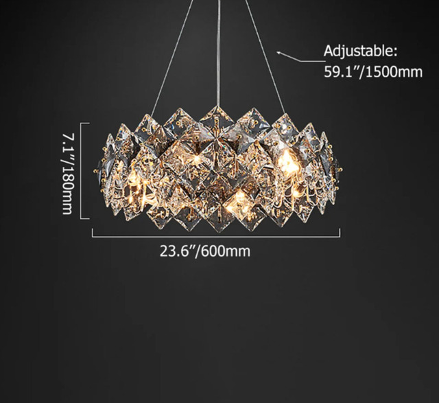 Homary Crystack Modern 6-Light Tiered Crystal Chandelier with Adjustable Cables - image 1