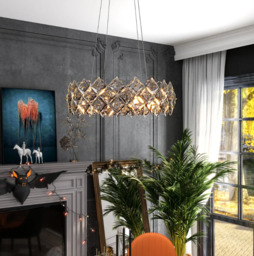 Homary Crystack Modern 6-Light Tiered Crystal Chandelier with Adjustable Cables - thumbnail 3