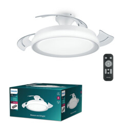Philips Ceiling Light LED & Retractable Fan Bliss 3 Brightness Settings with Remote White 28W+35W - thumbnail 3