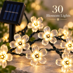 Solar Cherry Blossom String Lights, Warm White, 30 m, 100 LEDs, Warm White, Solar Powered, Waterproof Decorative Lights - thumbnail 4